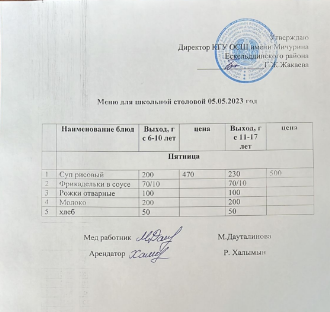 Тамақтандыру- Ас мәзірі
